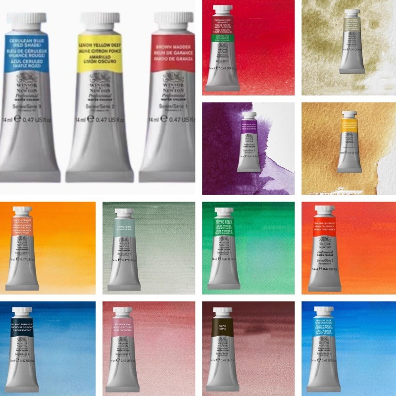

14ml/tube Windsor Newton Watercolor Pigments Artist's Art Supplies Outdoor Travel Water Color Illustration Creation Pigment