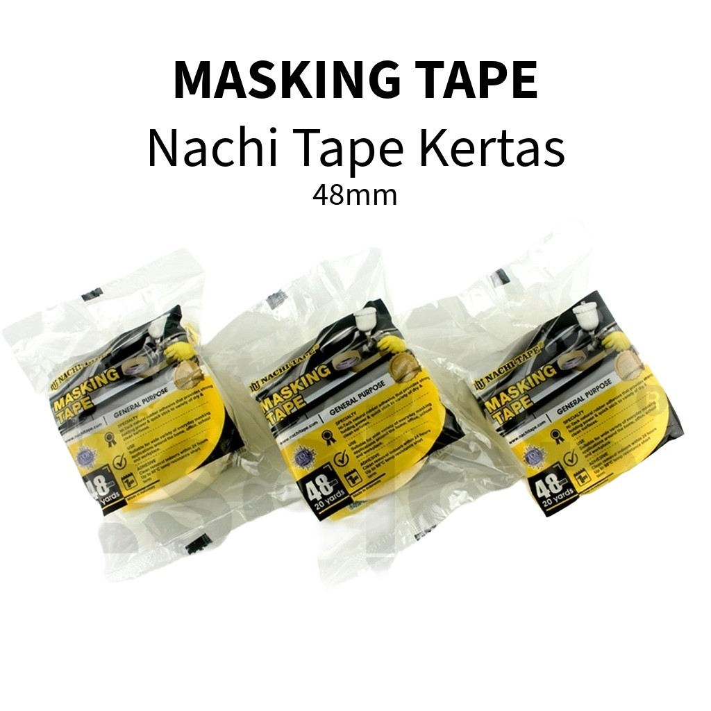 

❤️️1rol Masking Tape Nachi 48MM / Isolasi Kertas Nachi 48mm x 20 Yard❤️️