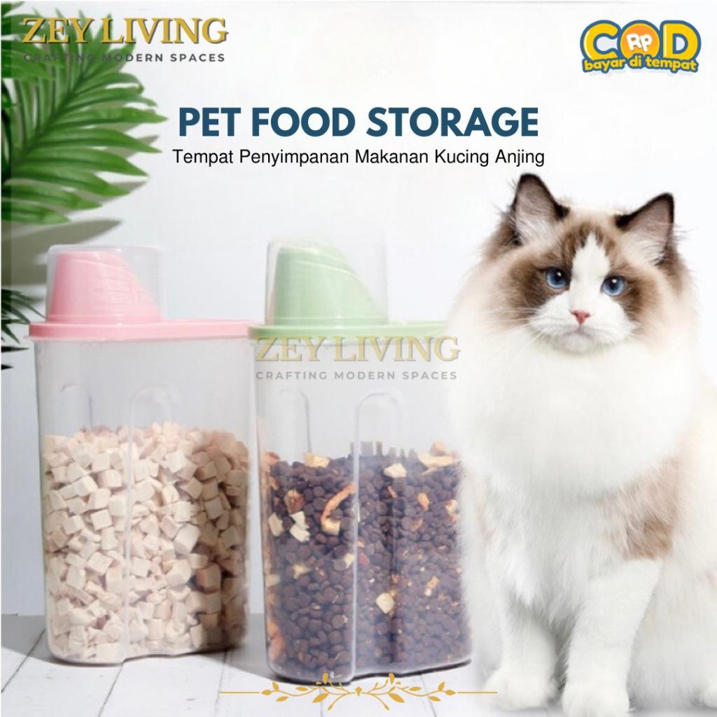 ZEY - Pet Food Storage - Tempat Penyimpanan Makanan Kucing Anjing - Pet Food Storage Jar - Toples Ma