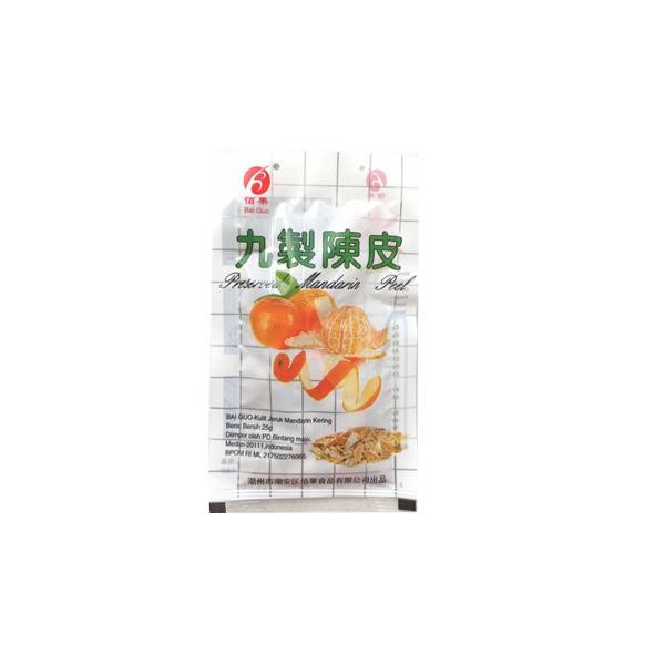 

Bai Guo Manisan Kulit Jeruk Mandarin Kering [25 gr]