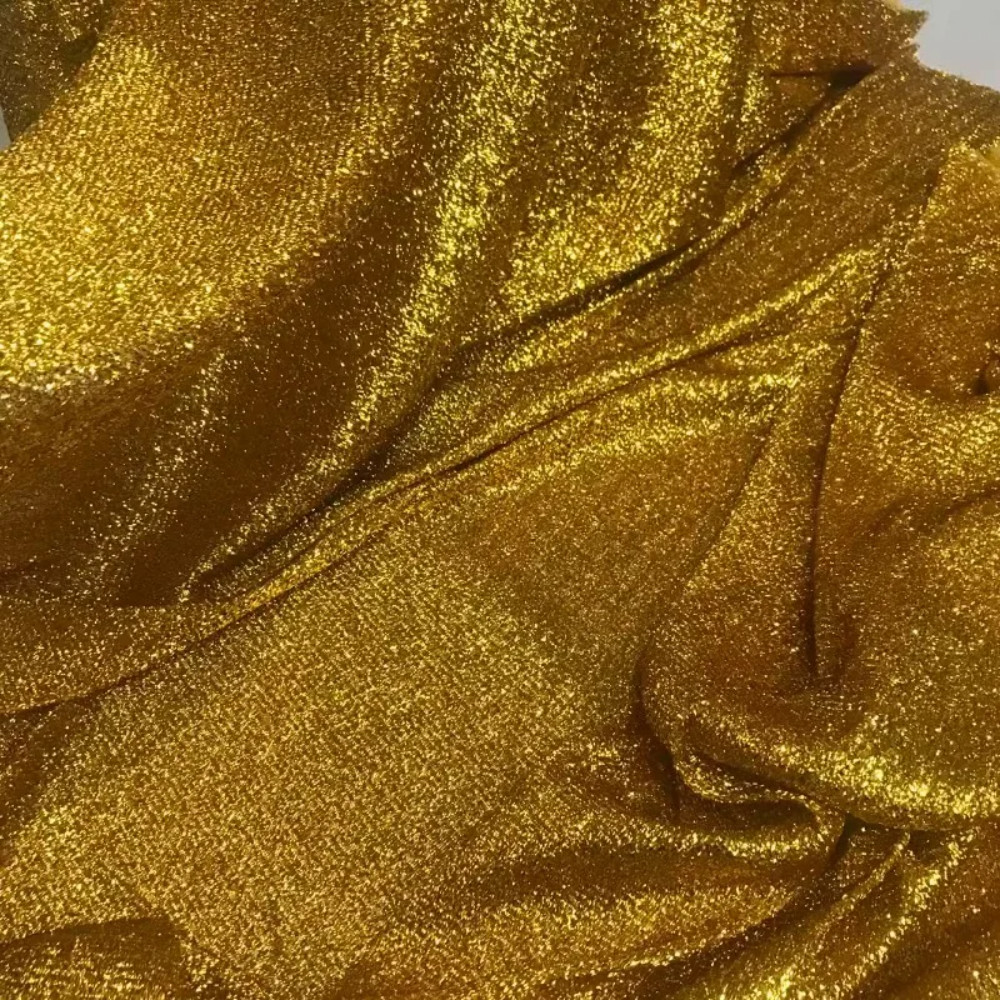 

Soft Elastic Fabric Sparkling Gold Cloth Stage Background Shooting for Wedding Solid Color Cloth Diy Sewing By Meter Wholesale