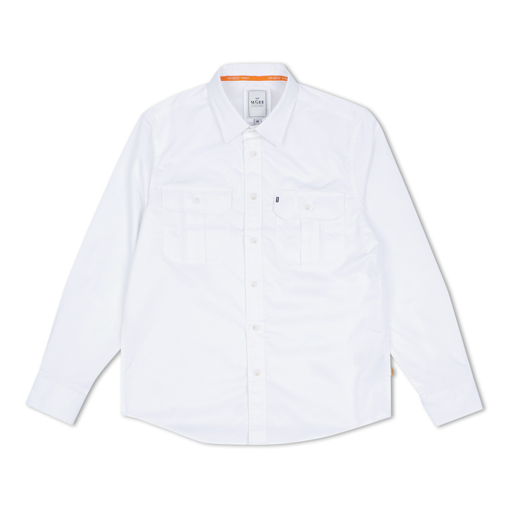 MGee Kemeja Outdoor Pria Lengan Panjang Kerja Shirt Long Sleeve Tactical PDL FIELD C003 White