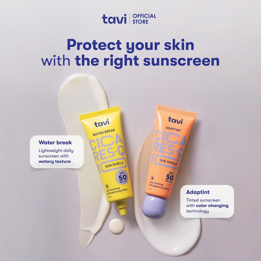 [Creator Picks] TAVI CICA RES-Q10 AdapTint Sun Shield 40 ml / TAVI CICA RES-Q10 Water Break Sun Shie