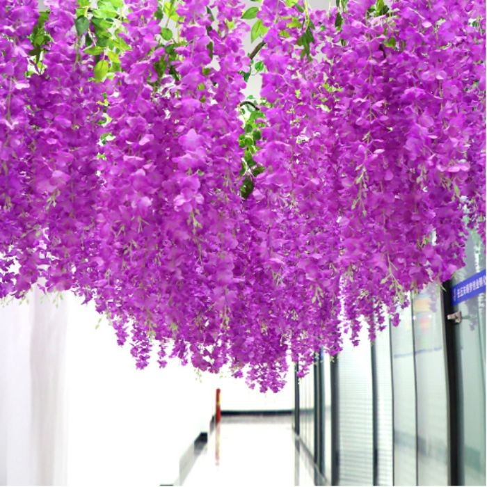 Plastik- Bunga Lavender Artificial Wisteria Tanaman Import Grosir Pernikahan Artifisial
