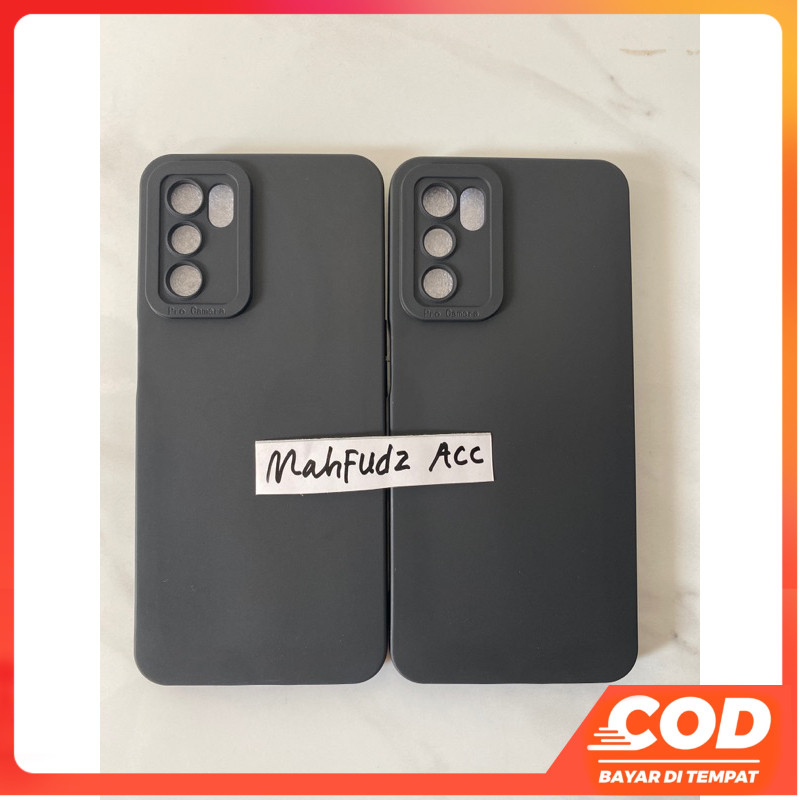 SOFTCASE FULL BLACK OPPO RENO 6 4G/5G CASE MACARON PRO CAMERA HITAM POLOS - NA