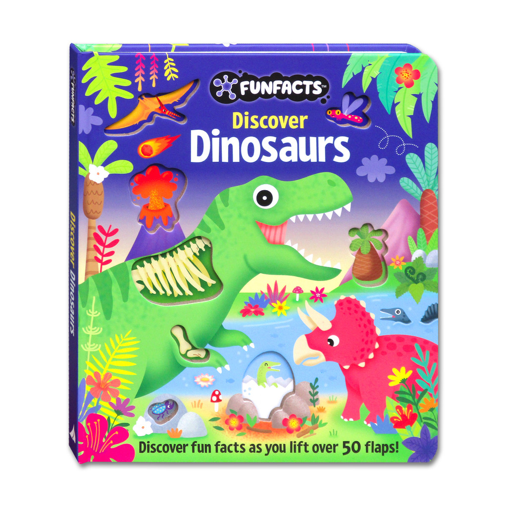 FunFacts Discover Dinosaurs Board Book with over 50 Flaps to Lift
