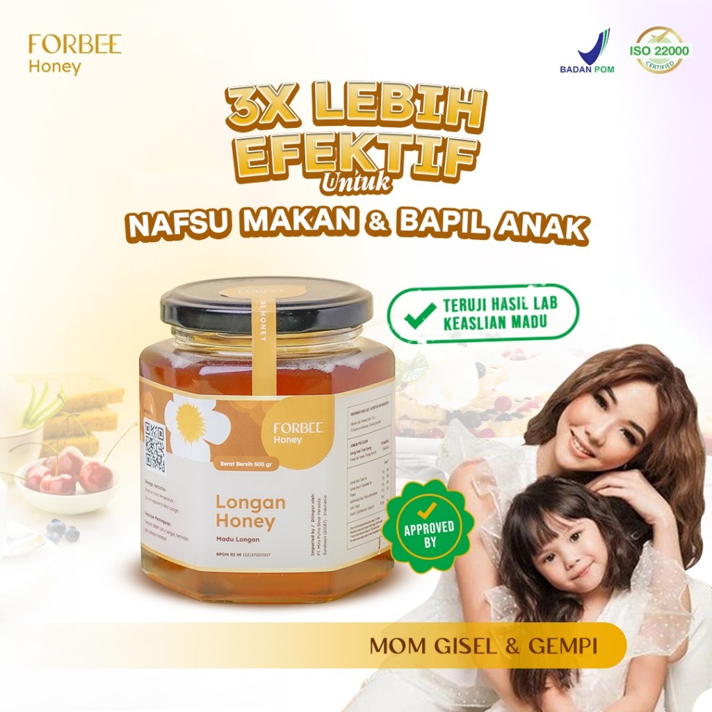 

Madu Longan Honey 500/450gr Forbee | Vitamin Penambah Nafsu Makan Anak | Obat Herbal Batuk Pilek