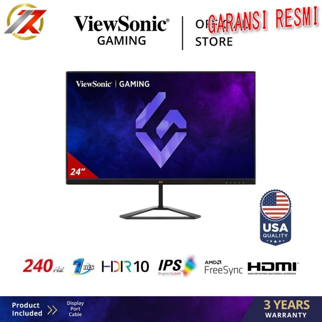 Monitor Gaming LED ViewSonic VX2479A-HD-PRO 24" FHD IPS 240Hz 1ms HDR10 VX2479
