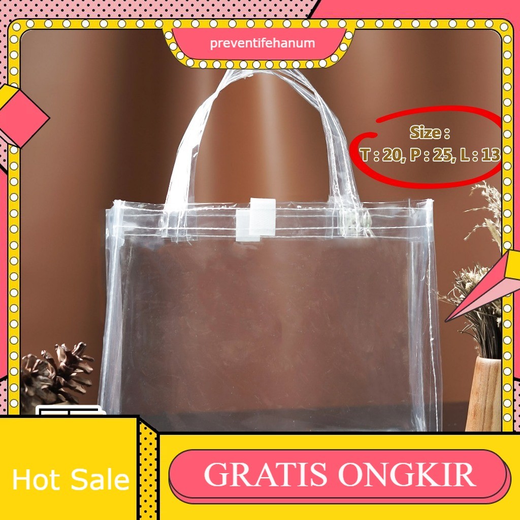 Tas Mika Bening Transparan Tebal, Souvenir Ulang Tahun, Hampers Aqiqah, Tas Snack Ultah Kue Lebaran