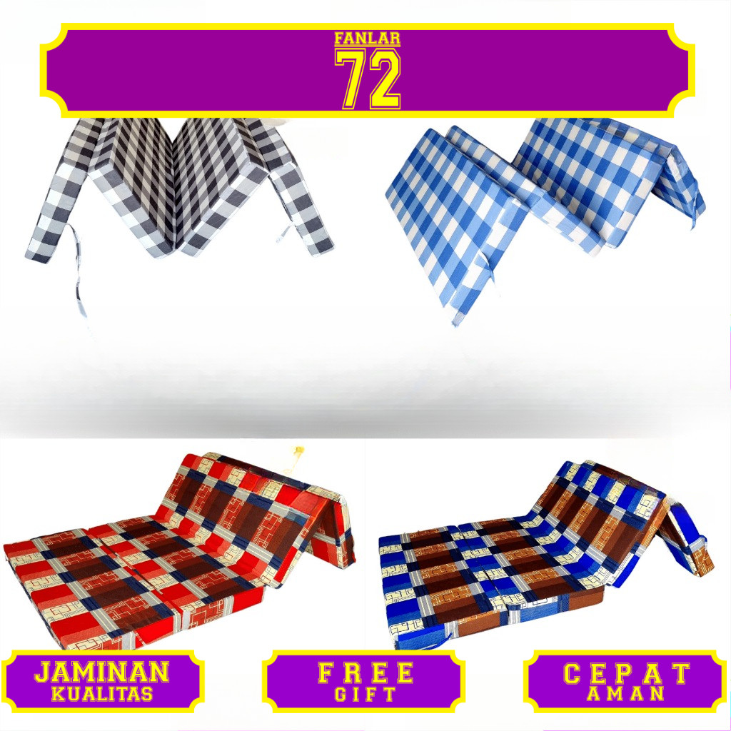 [HANYA SARUNG] Sarung Kasur Busa Lipat Resleting Tebal 5,10, 15, 20 cm ukuran 200x200 200x180 200x16