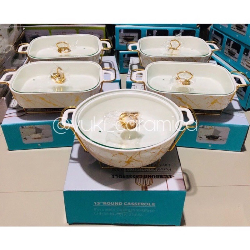 TERLARIS set prasmanan keramik 13 dan 15 inch isi 5/prasmanan marble putih/prasmanan pink/prasmanan 