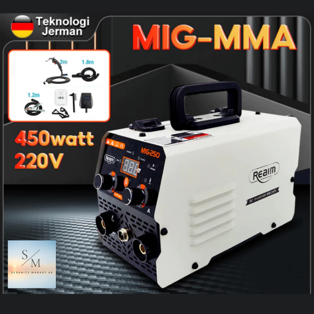 Reaim Las Listrik Welding Machine - Mesin Travo Las Listrik Inventer Model: MIG-250 - Mesin Las Mig 