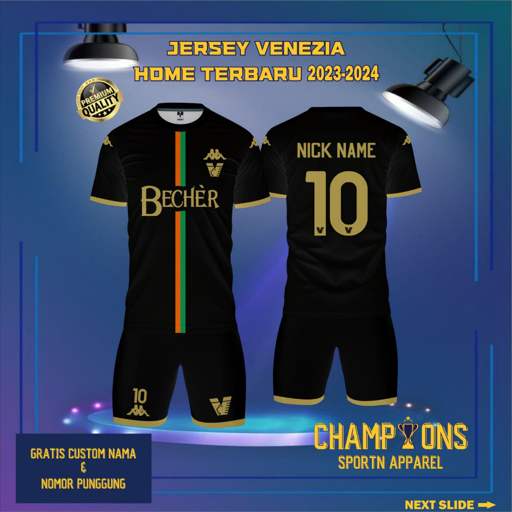 Jersey Sepak bola custom VENEZIA FC HOME 2023-2024 – Full Printing Dryfit Milano | Nama & Nomor