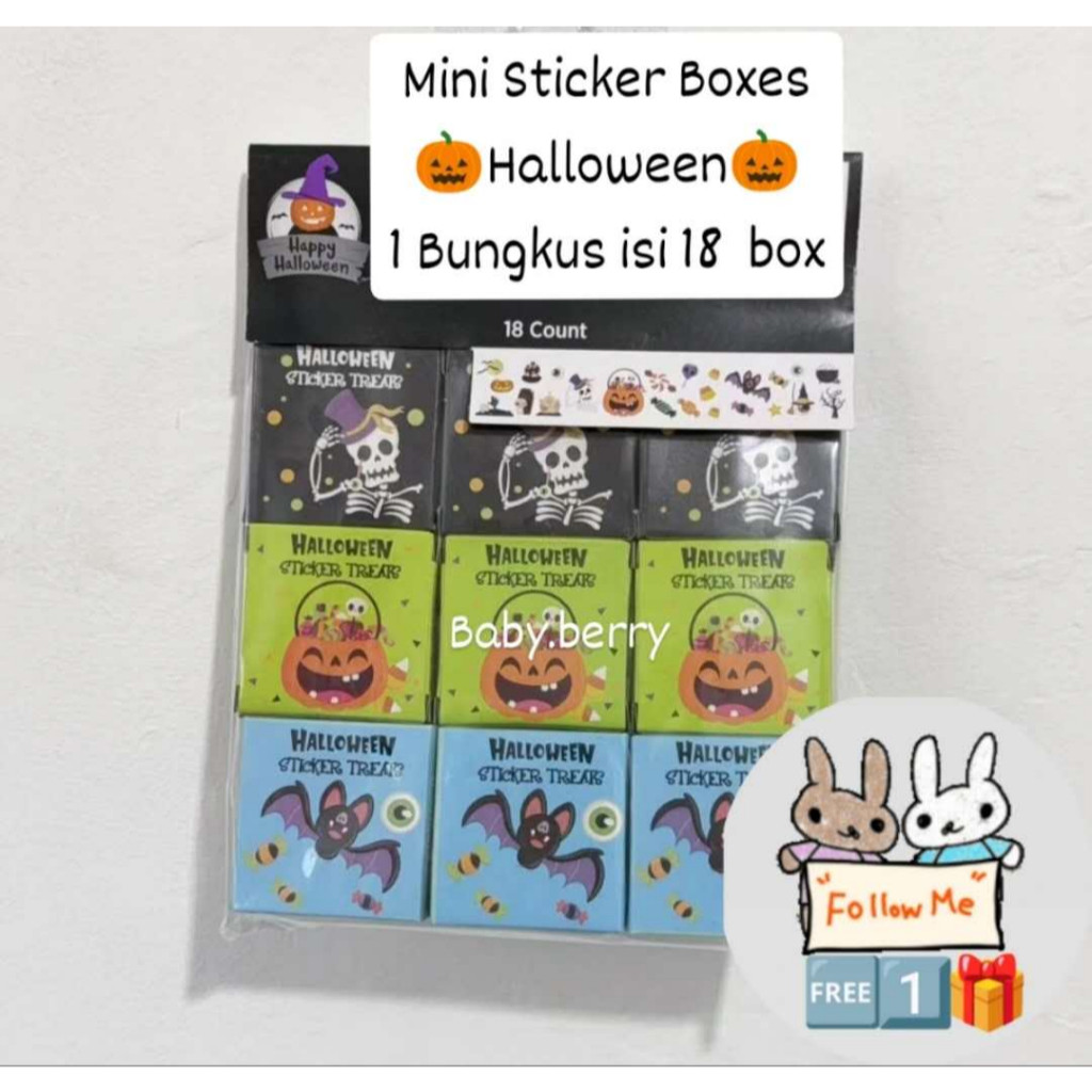 

Candyshop - kotak buta Sticker Mini Boxes Tema Hallowen Mainan Anak-Anak ( BUKAN PERMEN) || Stiker Tempel