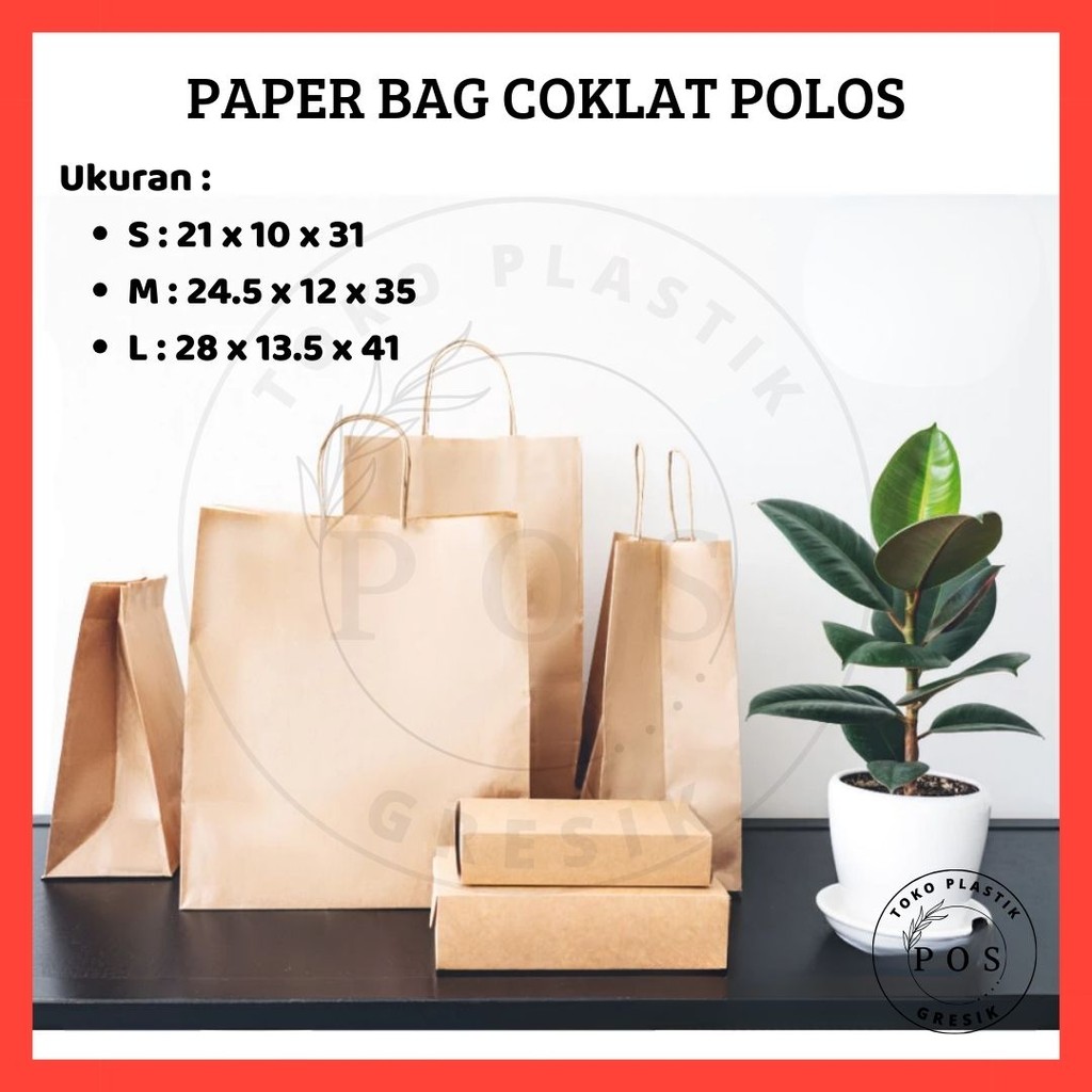

[1-LBR] PAPER BAG COKLAT STANDING POLOS PAPER BAG KADO SOUVENIR PAPER BAG MURAH KANTONG KERTAS TAS KERTAS