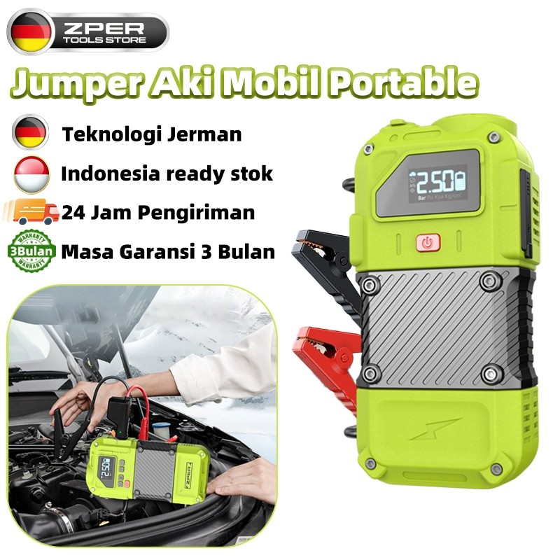[Pengiriman segera] ZPER Jumper Aki Mobil Portable Alat Jumper Aki Mobil Pompa Ban Mobil Elektrik