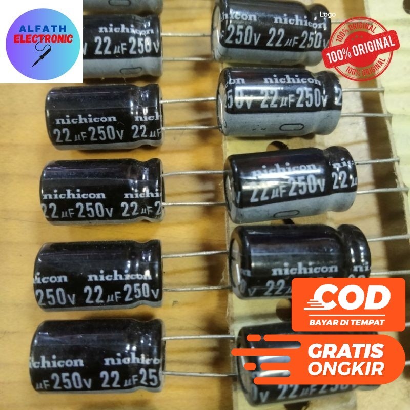 KAPASITOR ELCO ELKO 22 UF 250 VOLT NICHICON