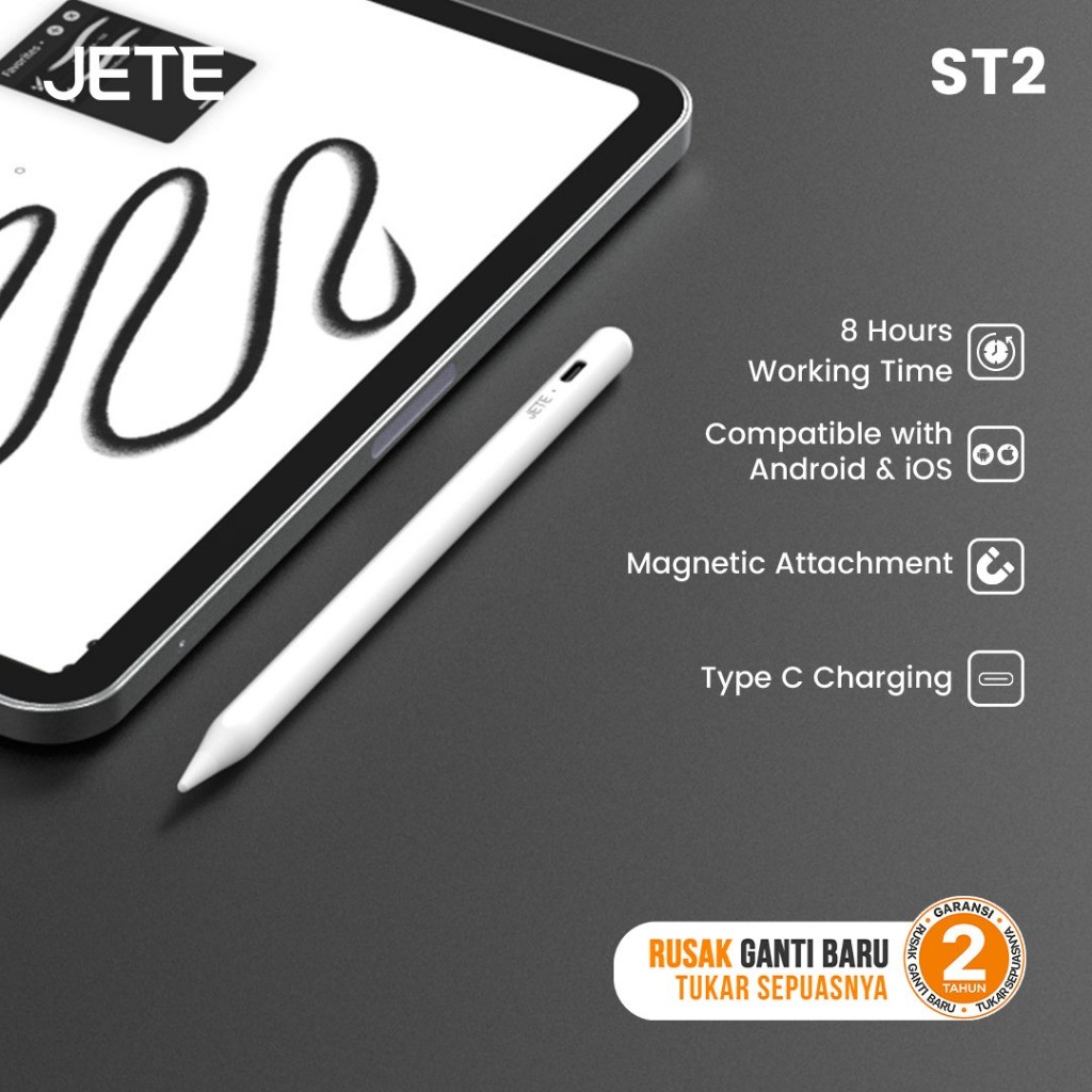 Stylus Pen JETE ST2 Universal Smart Pencil Touch Screen Magnetic Compatible For Tablet Android Samsu