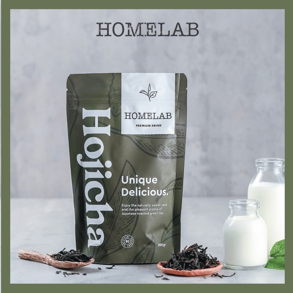 

Homelab Bubuk Minuman Hojicha Premium / Roasted Green Tea Hojicha Powder - 200G