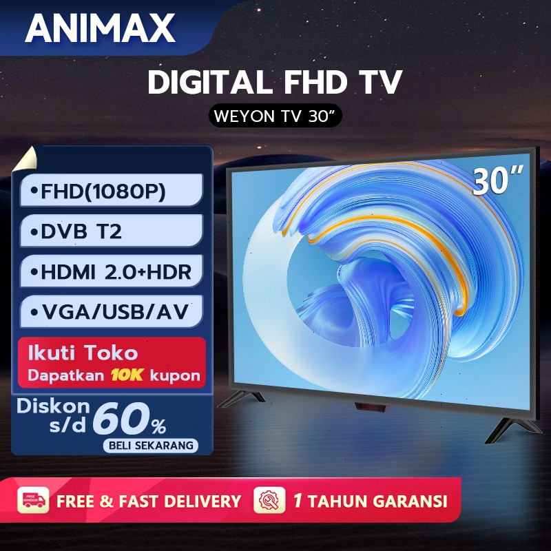 Animax Digital TV LED 24 Inch TV Digital 21 inch 22 inch 24 inch 25 inch 27 Inch Televisi LED FHD【Ga
