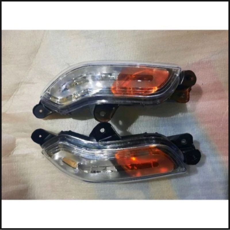 Lampu Sein Sen Reteng Depan Scoopy Fi Custom Hitam Oranye Fullset Sepasang Kanan Kiri