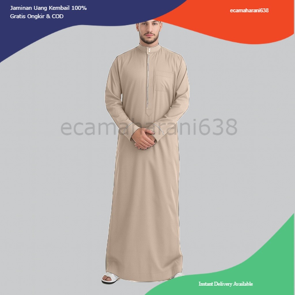 Jubah Pria Toyobo Thobe Jubah Gamis Pria MUslim Al-Mujahid Baju Muslim Pria Jubah Pria Thobe Toyobo 