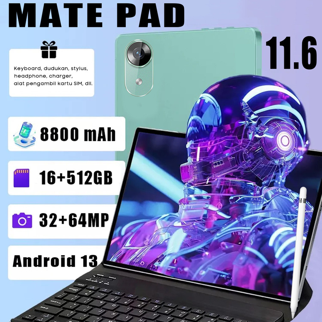 MatePad Air 5G Dual SIM + Wifi tablet Android 13 Tablet PC office Layar Besar Tablet murah tab Untuk