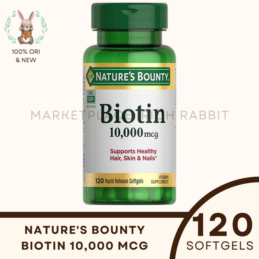 Nature's Bounty Biotin 10000 MCG Natures Suplemen Kuku Rambut Kulit
