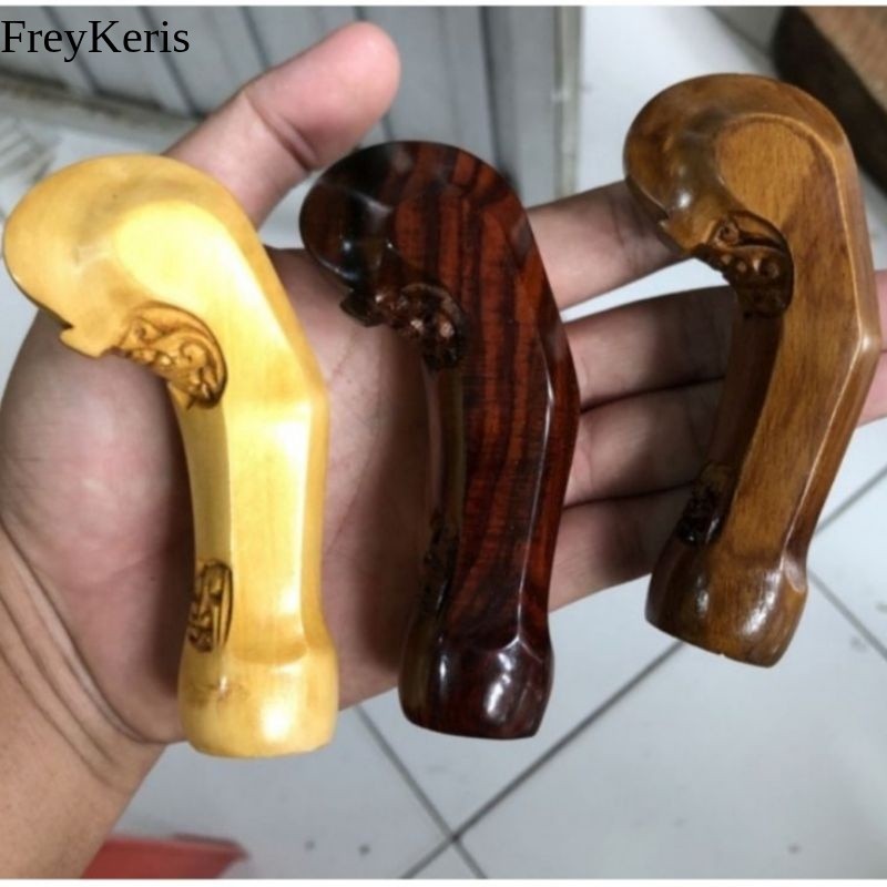 Deder / Handle / Pegangan Keris Bahan Kayu Cendana, Sono Keling dan Jati Garap Alusan murah laris