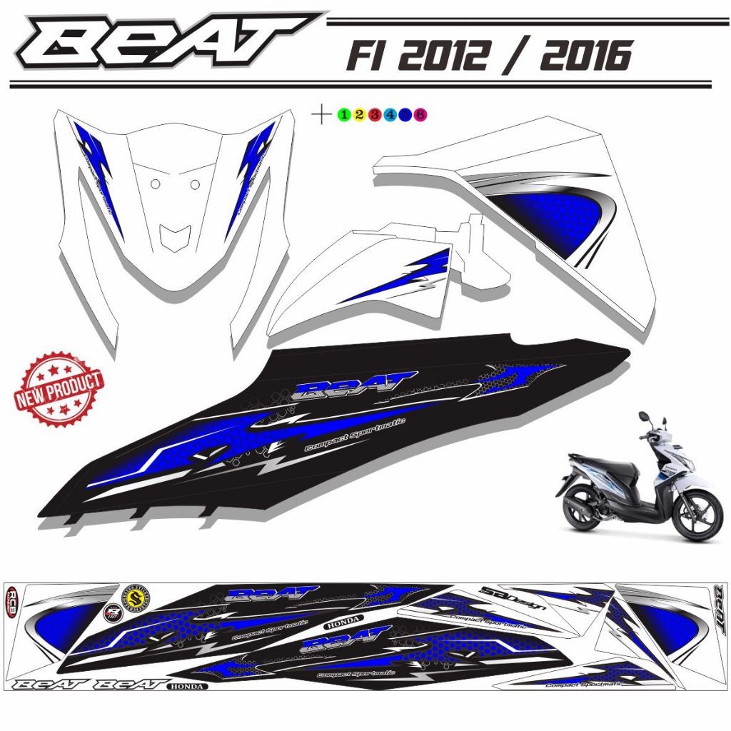 STIKER MOTOR HONDA BEAT FI POLET KEREN STIKER BEAT 2013 20 15 STRIPING MOTOR