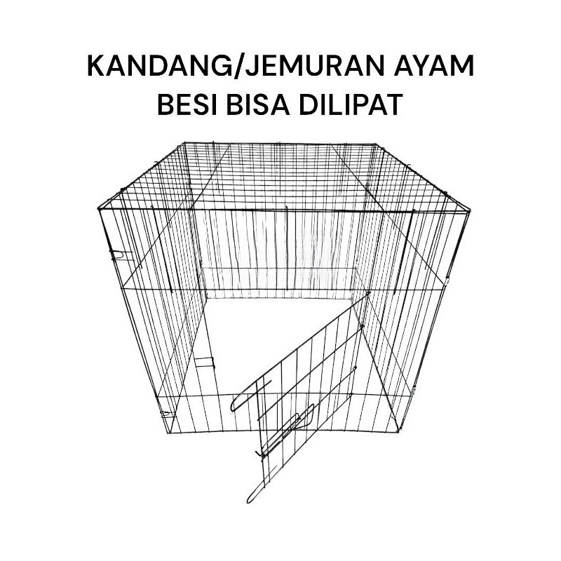 Kandang besi lipat buat ayam bangkok ukuran 80x80x80 BEST SELLER