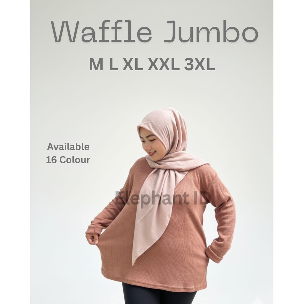 KAOS WAFFLE JUMBO LENGAN PANJANG WANITA / BASIC CREWNECK POLOS SWEATSHIRT WAFFEL UNIQLO