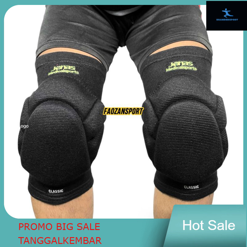 Jonas Kneepad Futsal Maxim V2 Knee Pad Deker Lutut Pelindung Kiper Futsal Original Hitam Putih Merah
