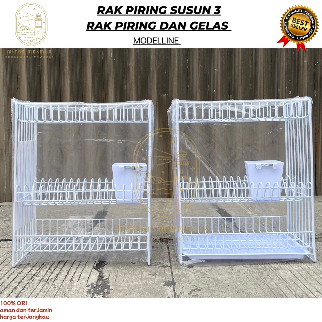 SALE RAK PIRING MODELLINE SUSUN 2 - 3 / RAK PIRING ANTI KARAT / RAK DAPUR / RAK KITCHEN SET
