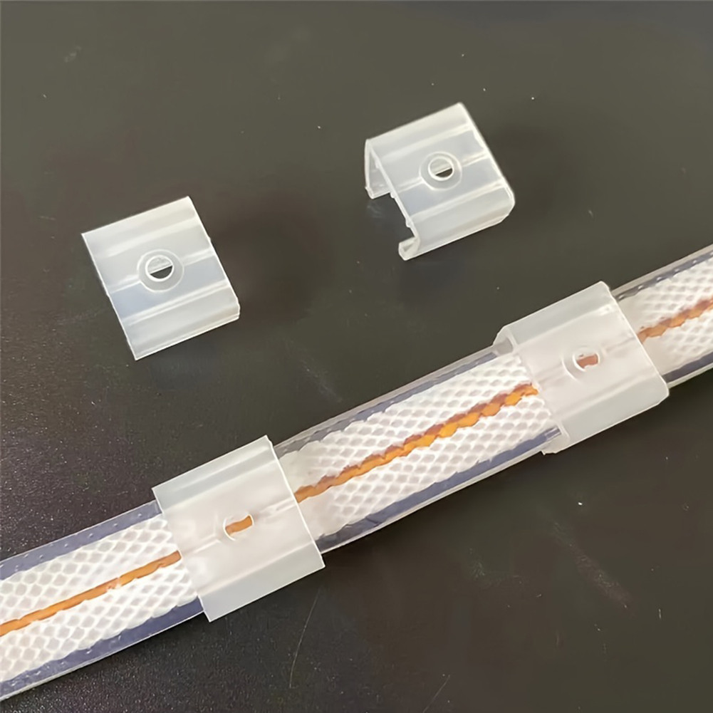 100pcs Klem Lampu LED Neon Plastik Isi LED Neon Flex Lampu Selang Klem Neon