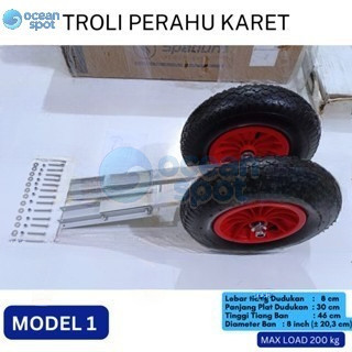 Transom Launching Wheel Trolley Perahu Karet & Kayak / Ban Troli Perahu Karet ( ocean spot )