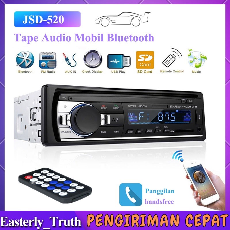 (Stok Siap)Tape Mobil Ori Singe Din Head Unit Tape Audio Radio Mobil Multifungsi Bluetooth USB MP3 F