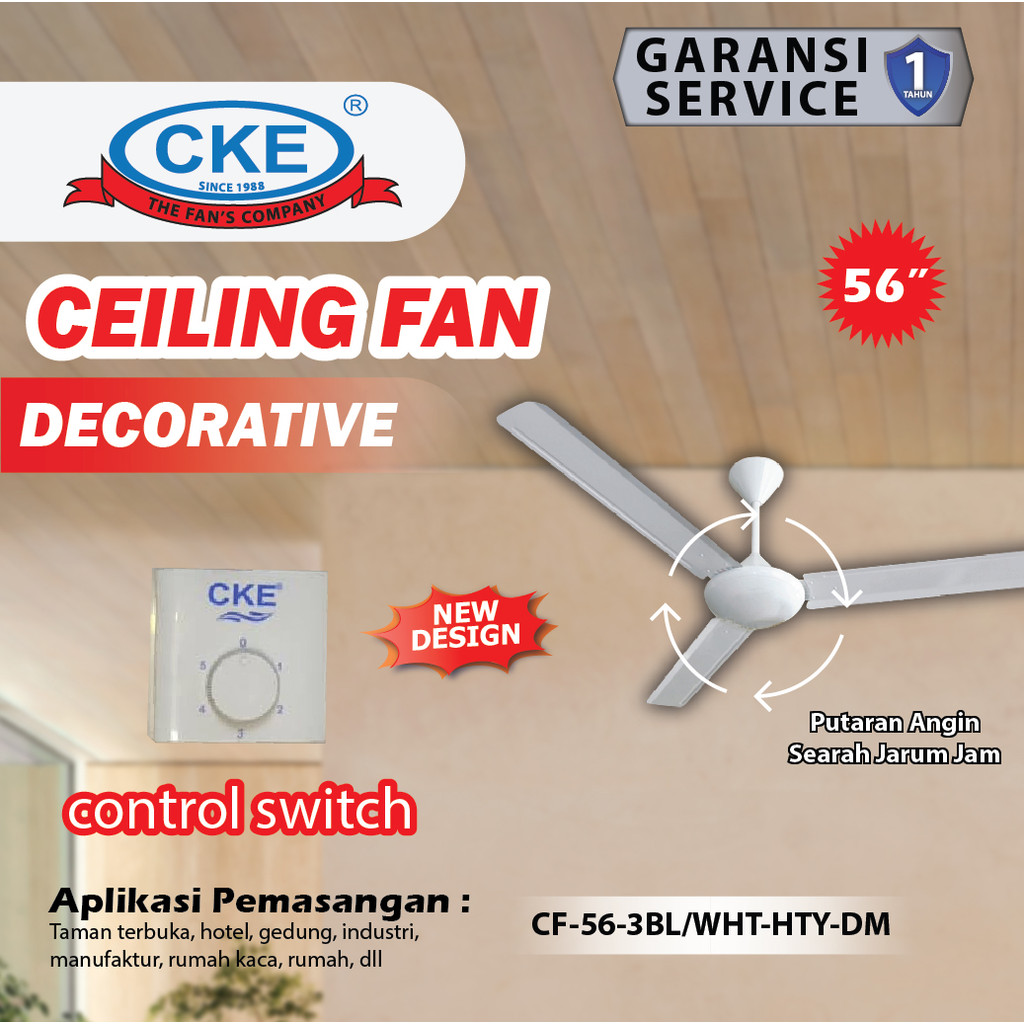 CKE Ceiling Fan 56 Inch – Kipas Angin Plafon Gantung Angin Sejuk Hemat Listrik