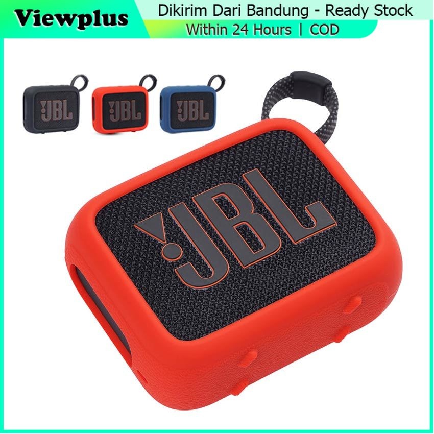 fits For JBL GO2/GO3/GO4 Case Silikon -Pelindung Tahan Jatuh & Debu, Cover Lembut untuk Speaker Blue