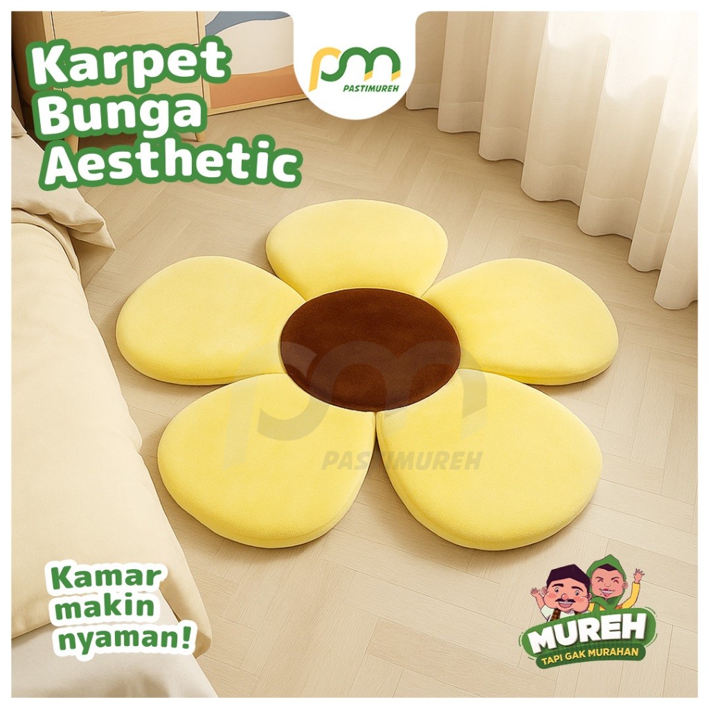 PASTIMUREH | Karpet Bunga Aesthetic / Karpet Lantai Kamar  Bunga / Karpet Mini Bunga Estetik / Karpe