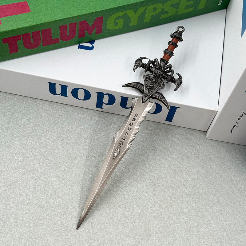 Legendary Frostmourne Runeblade Miniature | 22cm Metal Model | 1:6 Scale Lich King Arthas Inspired C