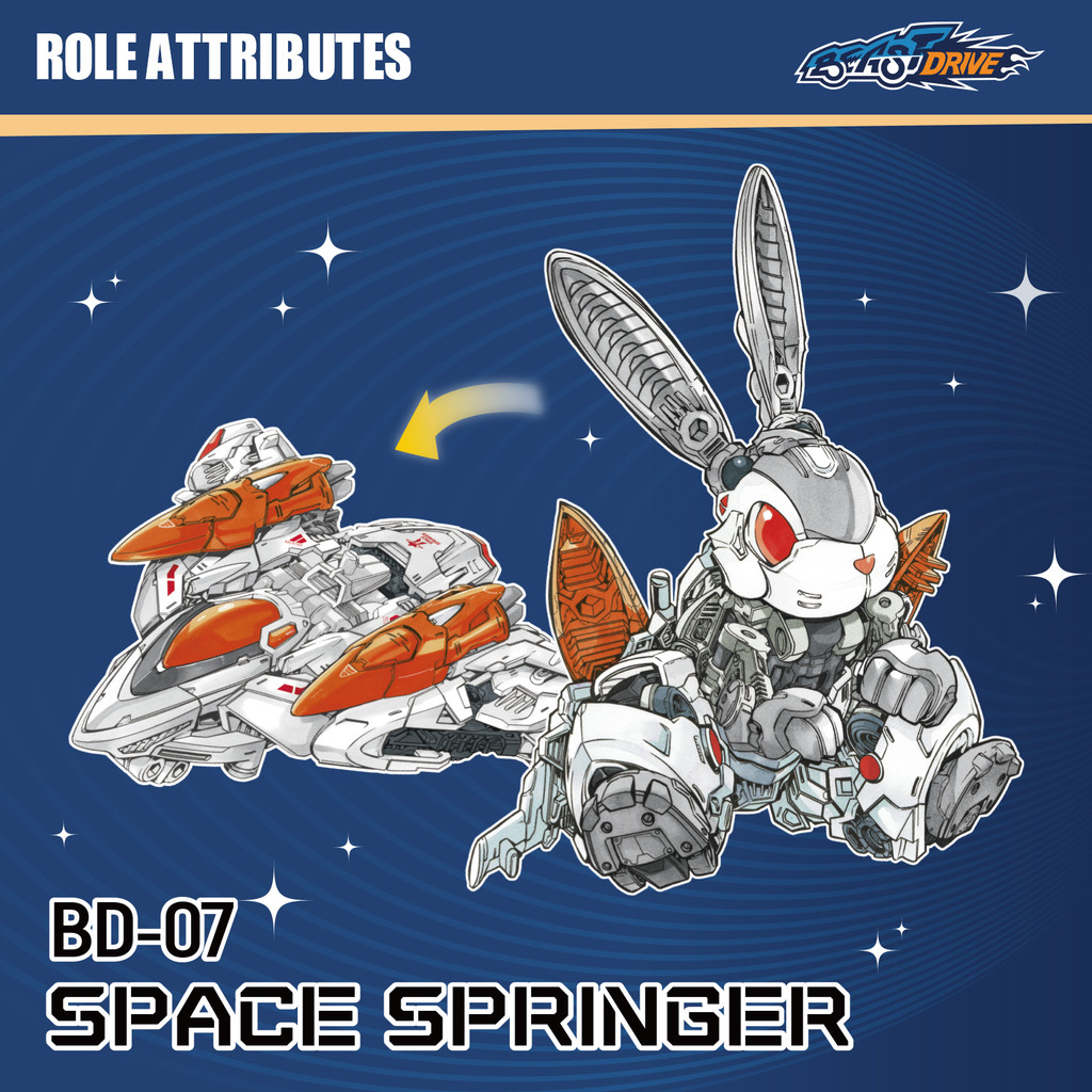 52TOYS BEASTDRIVE SPACE SPRINGER, Deformation Robot, Converting in Rabbit and Fighter, Action Figure