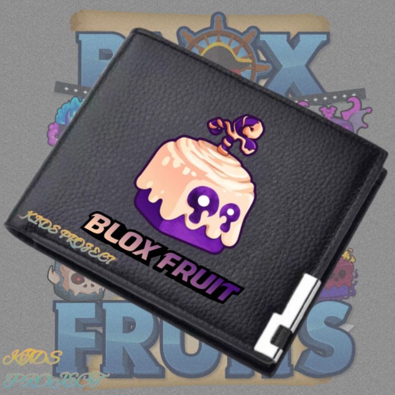 Dompet Anak Blox Fruits Dough Roblox - Dompet Lipat Hitam Anak Laki-laki & Perempuan