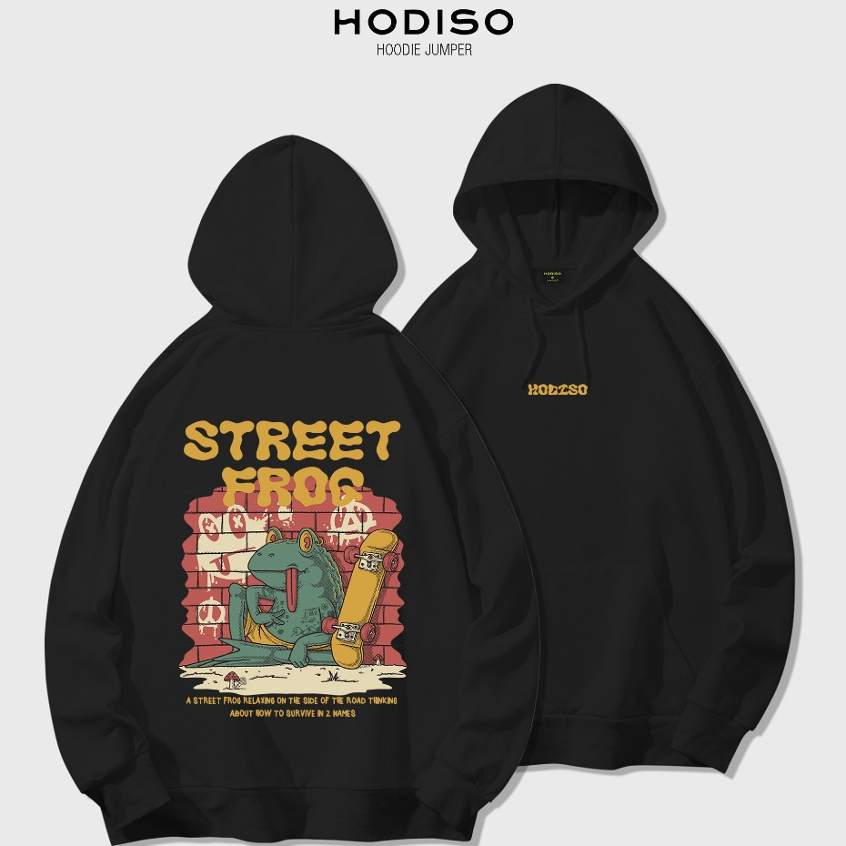 HODISO - Street Frog Hoodie Jumper Pullover