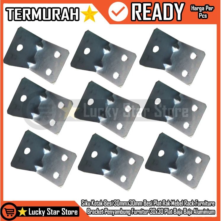 Siku Kotak Besi 30mmx30mm Besi Plat Rak Mebel Rack Furniture Bracket Penyambung Furnitur 30x30 Plat 