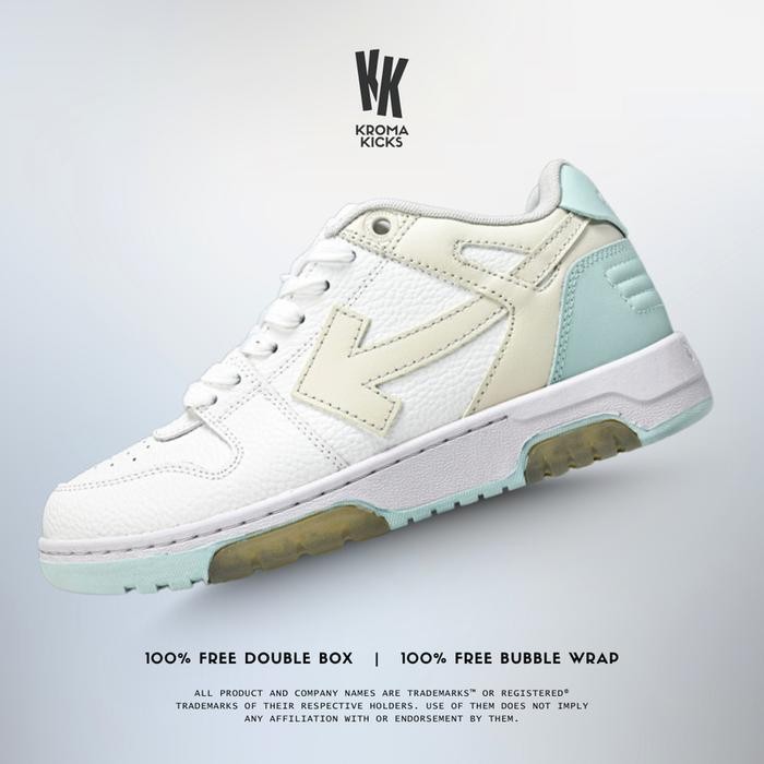 Off White Out of Office Sneaker White Beige Blush Blue Sneaker Sepatu (Size 36-47)