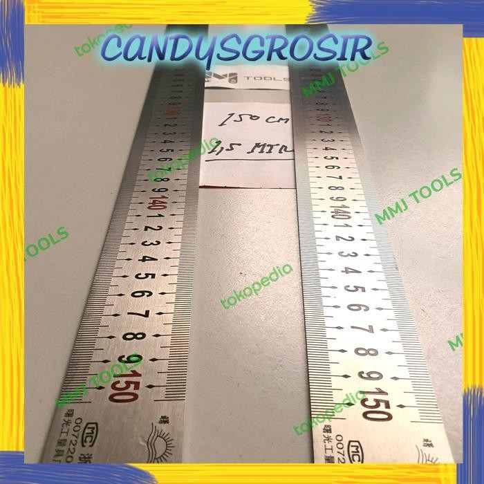 Penggaris Baja 150cm / 1,5 mtr - Mistar Baja 1,5 mtr