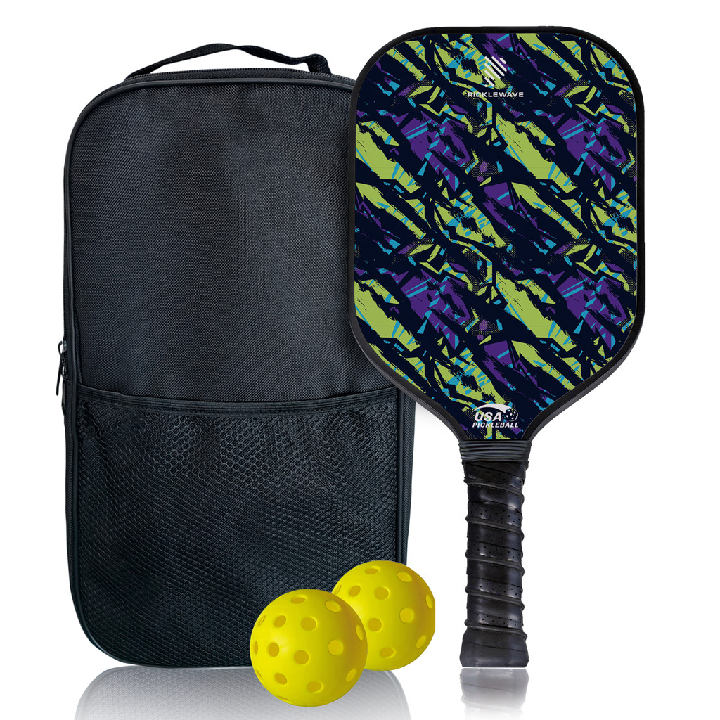 Tiger Zebra Style USAPA Pickleball Paddle Fiberglass Surface With High Grit & Spin Unibody Edgeless 