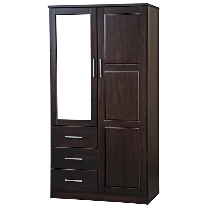 Modern Popular Bedroom Wardrobe Wood Storage Wardrobe Big Armoire with Mirror for Bedroom Armoire Fu