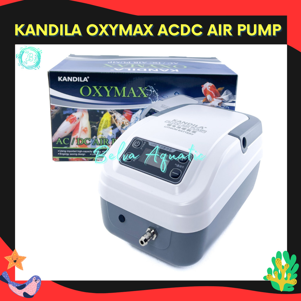 Kandila OXYMAX 300 500 700 Aerator AC DC Aquarium Kolam Koi Pompa Udara Aquarium Kolam Koi